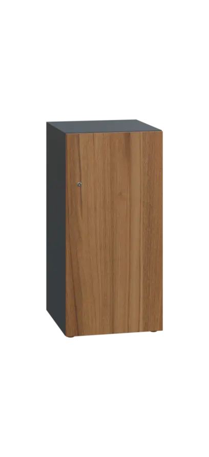 DOMINIT 21 úložná skříň 1-boxová, 917x450x400 mm, korpus antracit, dvířka ořech světlý